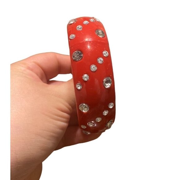 Red‎ Bangle with Rhinestones women OS - Picture 4 of 6